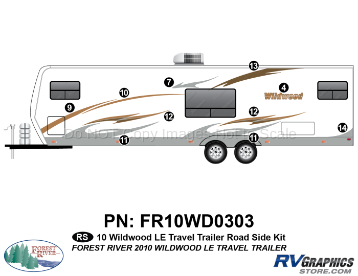 10 Piece 2010 Wildwood Travel Trailer Roadside Graphics Kit