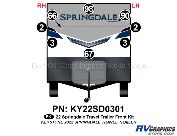 8 Piece 2022 Springdale Travel Trailer Front Graphics Kit