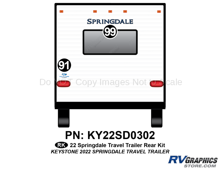 2 Piece 2022 Springdale Travel Trailer Rear Graphics Kit