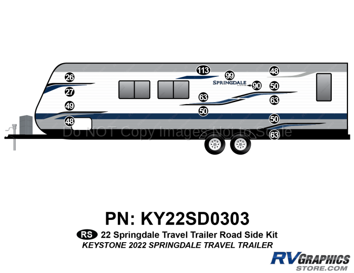 14 Piece 2022 Springdale Travel Trailer Roadside Graphics Kit