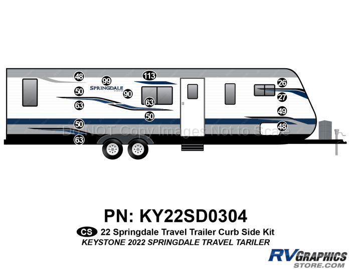 14 Piece 2022 Springdale Travel Trailer Curbside Graphics Kit