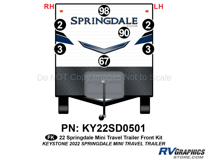 7 Piece 2022 Springdale Mini Travel Trailer Front Graphics Kit