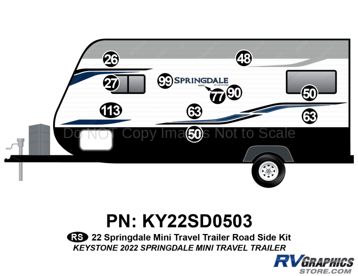 11 Piece 2022 Springdale Mini Travel Trailer Roadside Graphics Kit