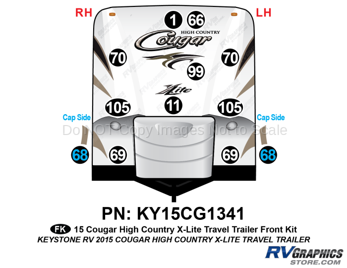 12 Piece 2015 Cougar High Country X-Lite Front Graphics Kit