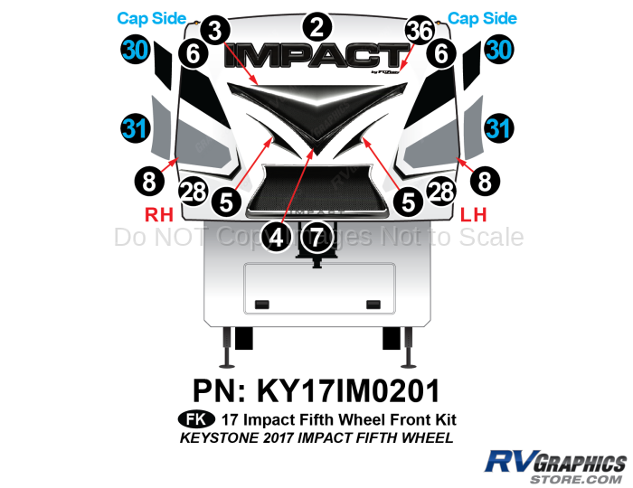 17 Piece 2017 Impact Fifth Wheel Front Graphics Kit