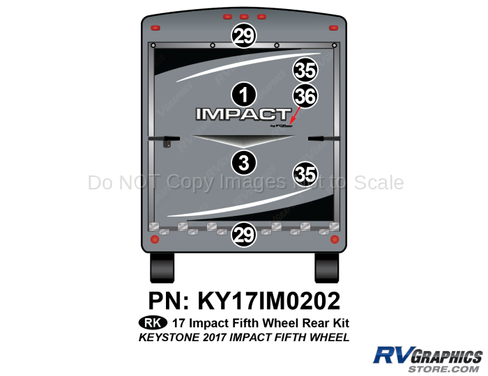 7 Piece 2017 Impact Fifth Wheel Rear Graphics Kit