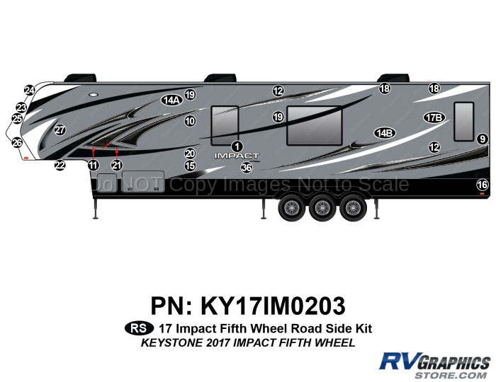 24 Piece 2017 Impact Fifth Wheel Roadside Graphics Kit