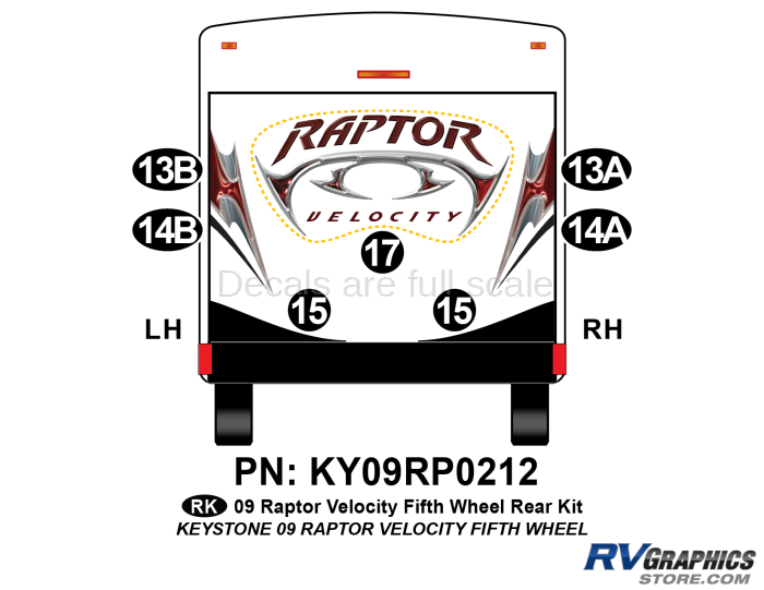 7 Piece 2009 Raptor Velocity Rear Graphics Kit