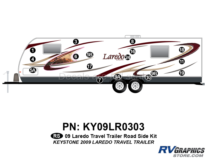 17 Piece 2009 Laredo TT Roadside Graphics Kit