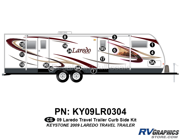 17 Piece 2009 Laredo TT Curbside Graphics Kit