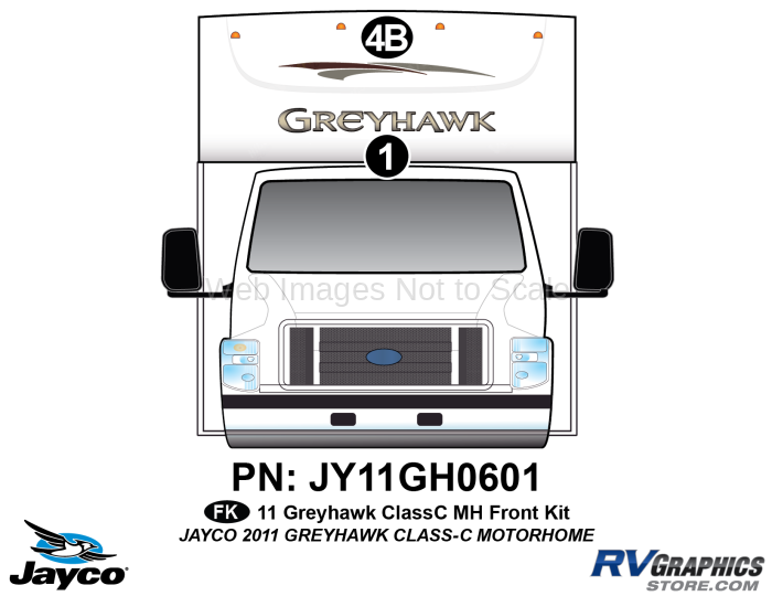 5 Piece 2011 Greyhawk Motorhome Front Graphics Kit