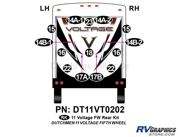 14 Piece 2011 Voltage FW Rear Graphics Kit
