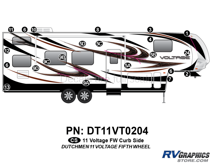 22 Piece 2011 Voltage FW Curbside Graphics Kit