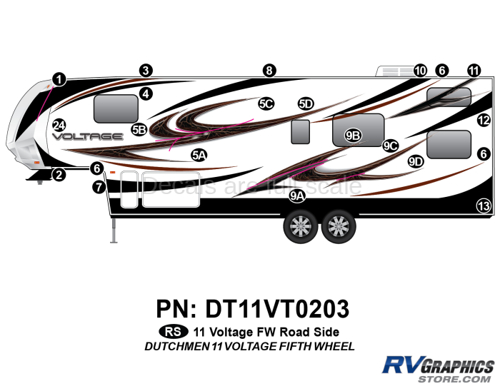 22 Piece 2011 Voltage FW Roadside Graphics Kit