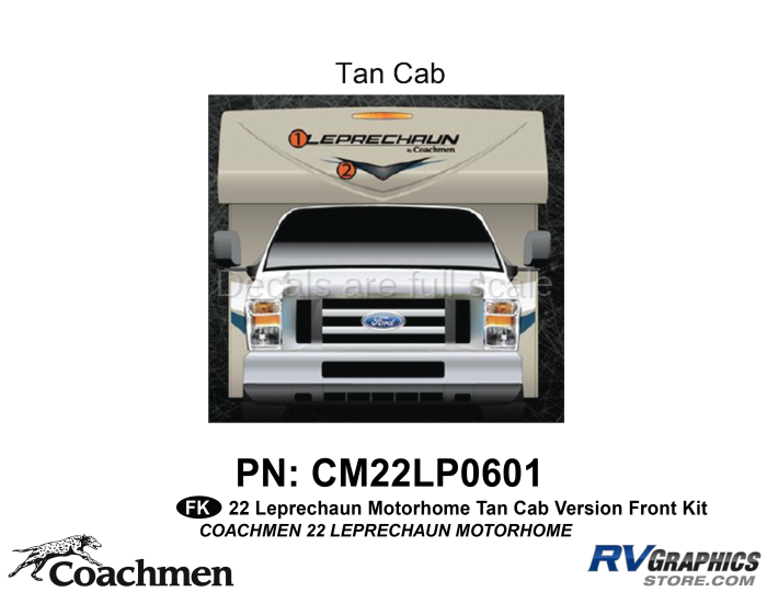 2 Piece 2022 Leprechaun MH Tan Cab Version Front Graphics Kit