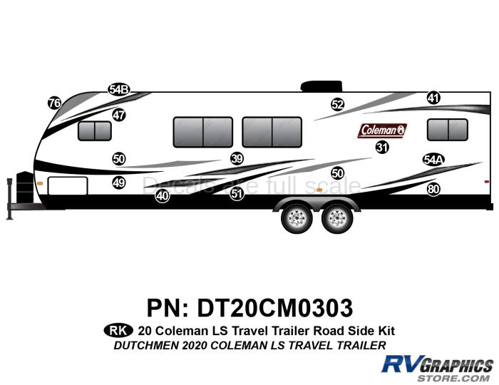 14 Piece 2020 Coleman LS Travel Trailer Roadside Graphics Kit