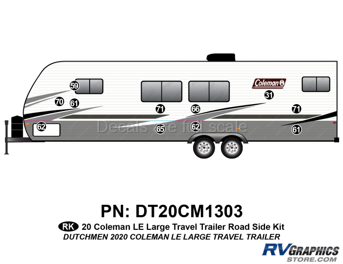 11 Piece 2020 Coleman LE Long Travel Trailer Roadside Graphics Kit