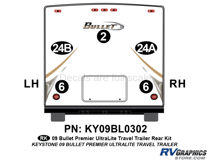 5 Piece 2009 Bullet TT Rear Graphics Kit