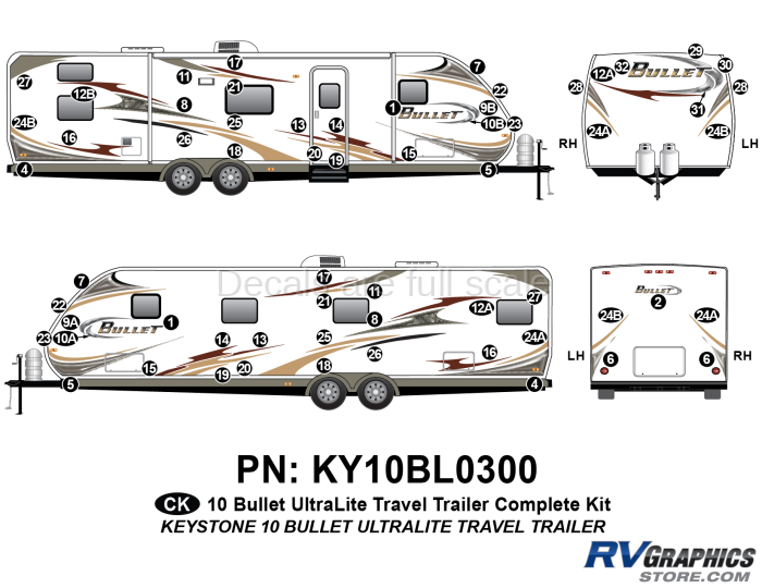 62 Piece 2010 Bullet TT Complete Graphics Kit