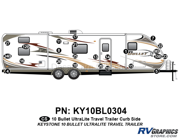 24 Piece 2010 Bullet TT Curbside Graphics Kit