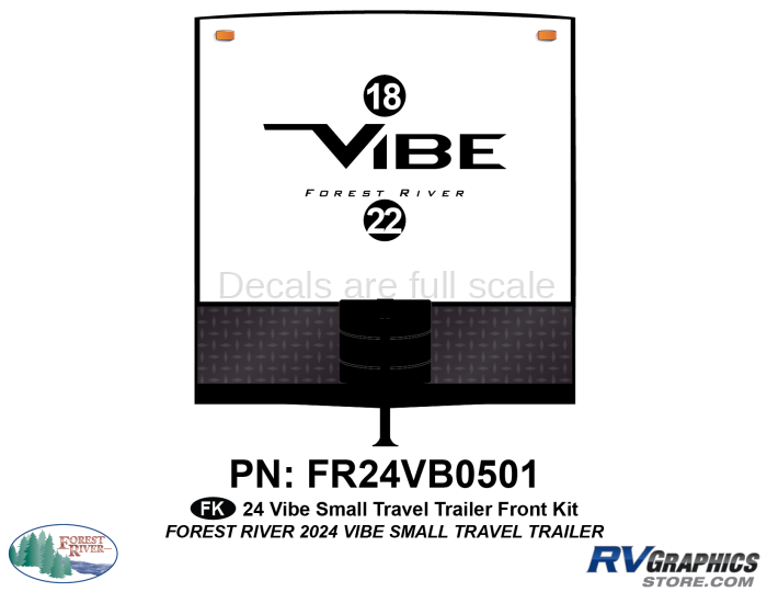 2 Piece 2024 Vibe Small Travel Trailer Front Graphics Kit