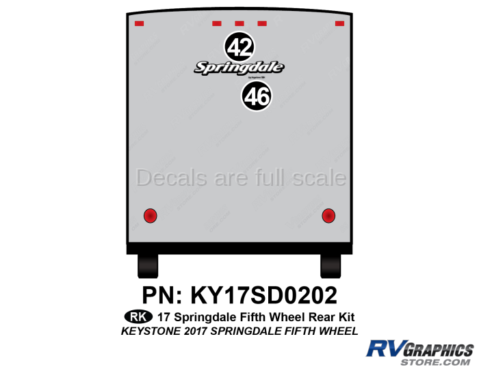 2 Piece 2017 Springdale Fifth Wheel Rear Graphics Kit