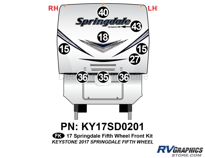 9 Piece 2017 Springdale Fifth Wheel Front Graphics Kit