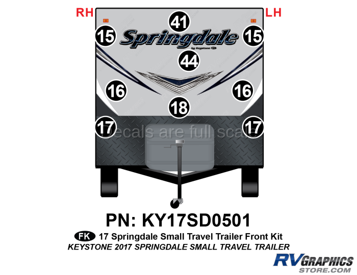 9 Piece 2017 Springdale Small Travel Trailer Front Graphics Kit