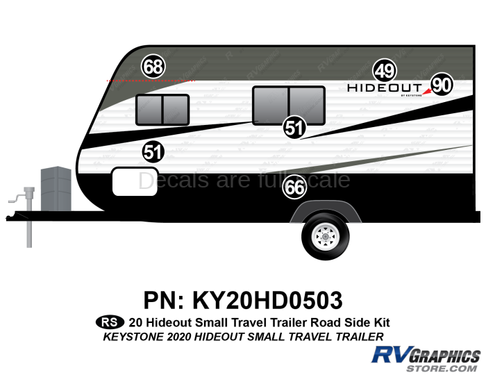 9 Piece 2020 Hideout Small Travel Trailer Roadside Graphics Kit