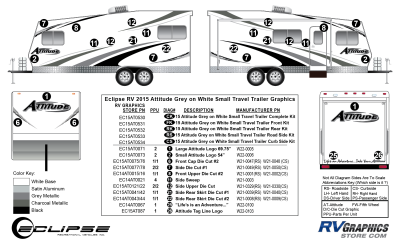 Eclipse - Attitude - 2015 Attitude Small Travel Trailer Gray on White
