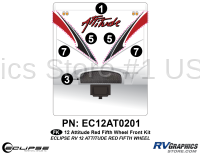 2012 RED Attitude Fifth Wheel Front Graphics Kit