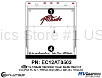 Attitude - 2012 Sm TT-Small Travel Trailer Red - 2012 RED Attitude Sm Travel Trailer Rear Graphics Kit