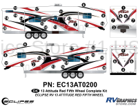 2013 RED Attitude Fifth Wheel Complete Graphics Kit