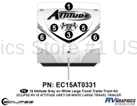 Attitude - 2015 Lg TT-Gray on White - 2015 Gray on White Attitude Lg TT Front Graphics Kit