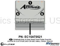 Attitude - 2015 Sm TT-Gray on Gray - 2015 Gray on Gray Attitude Sm TT Front Graphics Kit
