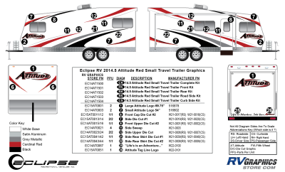 Eclipse - Attitude - 2014.5 Attitude Small Travel Trailer Red
