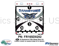 Sandstorm - 2016 Sandstorm FW-Fifth Wheel - 6 Piece 2016 Sandstorm FW Rear Graphics Kit