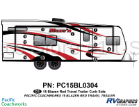12 Piece 2015 Blaze'n Red Travel Trailer Curbside Graphics Kit