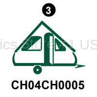 Rear Chalet Silhouette Icon; Blue
