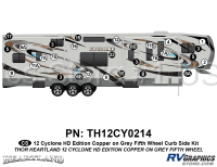 Cyclone - 2012 Cyclone FW-Fifth Wheel Toyhauler-Copper - 29 Piece 2012 Cyclone FW Curbside Graphics Kit Copper/Gray  Version