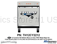 Cyclone - 2012 Cyclone FW-Fifth Wheel Toyhauler-Blue - 1 Piece 2012 Cyclone FW Rear Graphics Kit Blue/Gray  Version