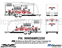 15 piece 2006 Warrior Mainline Red 26-30' TT Complete Graphics Kit