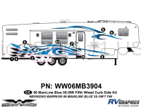 Weekend Warrior Mainline - 2006-2007 Weekend Warrior Mainline FW-35-39' Fifth Wheel Blue - 10 piece 2006 Warrior Mainline 35-39' FW Curbside Graphics Kit