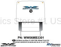 Weekend Warrior Mainline - 2006-2007 Weekend Warrior Mainline FW 31-33' Fifth Wheel Blue - 1 piece 2006 Warrior Mainline 31-33' FW Front Graphics Kit
