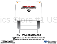 1 piece 2006 Warrior Mainline Red 40' FW Front Graphics Kit - Image 2