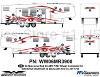 23 piece 2006 Warrior Mainline Red 35-39' FW Complete Graphics Kit - Image 2
