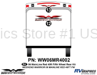 2 piece 2006 Warrior Mainline Red 40' FW Rear Graphics Kit - Image 2