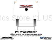 1 piece 2006 Warrior Mainline Red 35-39' FW Front Graphics Kit - Image 2