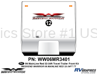 1 piece 2006 Warrior Mainline 32-34' TT Red Front Graphics Kit - Image 2