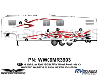 10 piece 2006 Warrior Mainline Red 35-39' FW Roadside Graphics Kit - Image 2